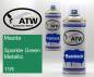 Preview: Mazda, Sparkle Green Metallic, 11R: 400ml Sprühdose + 400ml Klarlack - Set, von ATW Autoteile West.
